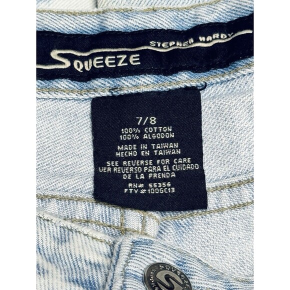 Stephen Hardy Squeeze Jeans with Bleach & Rhinestone Design Women's 7/8 Vintage - Picture 5 of 6